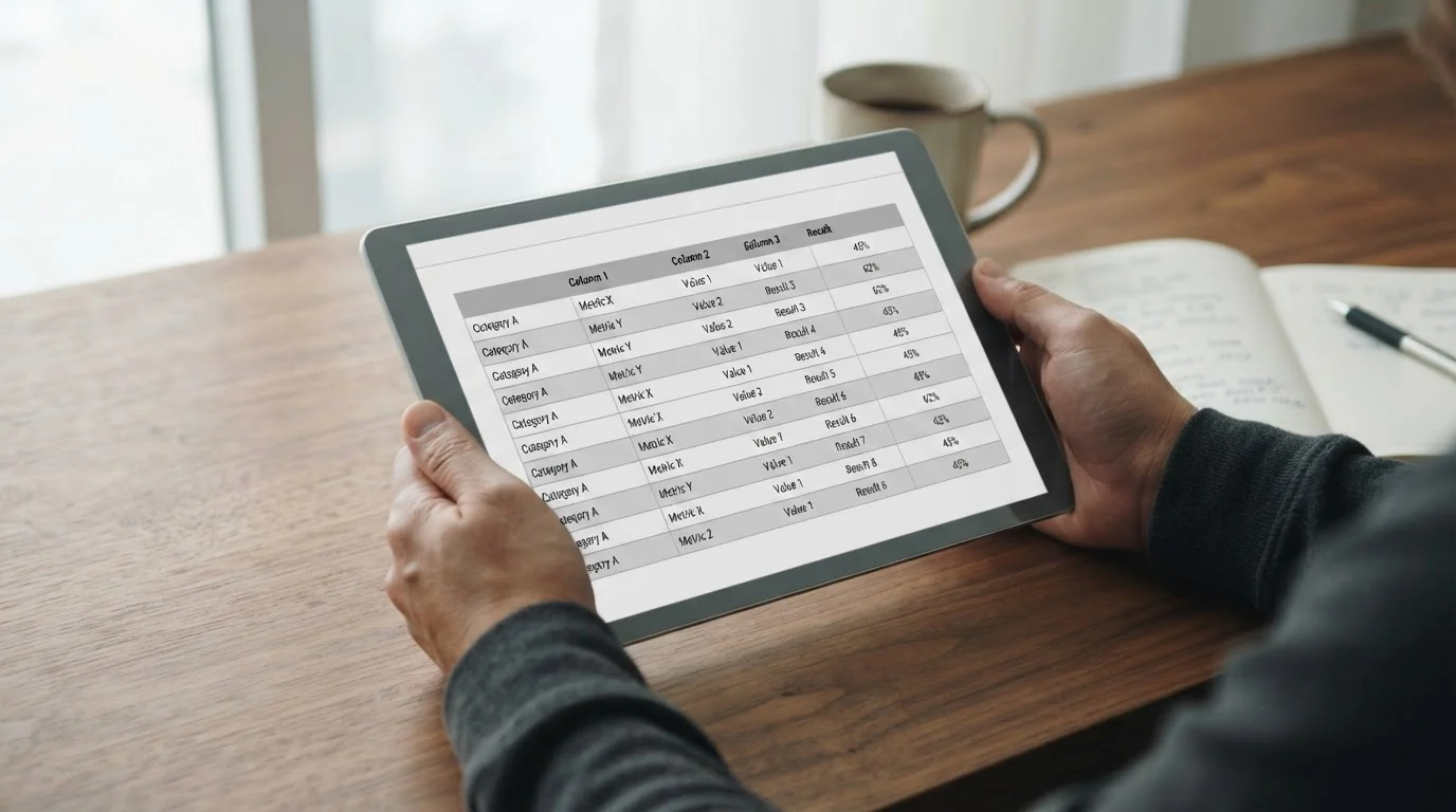 Vergleichstabelle verschiedener Wettanbieter auf Tablet-Bildschirm