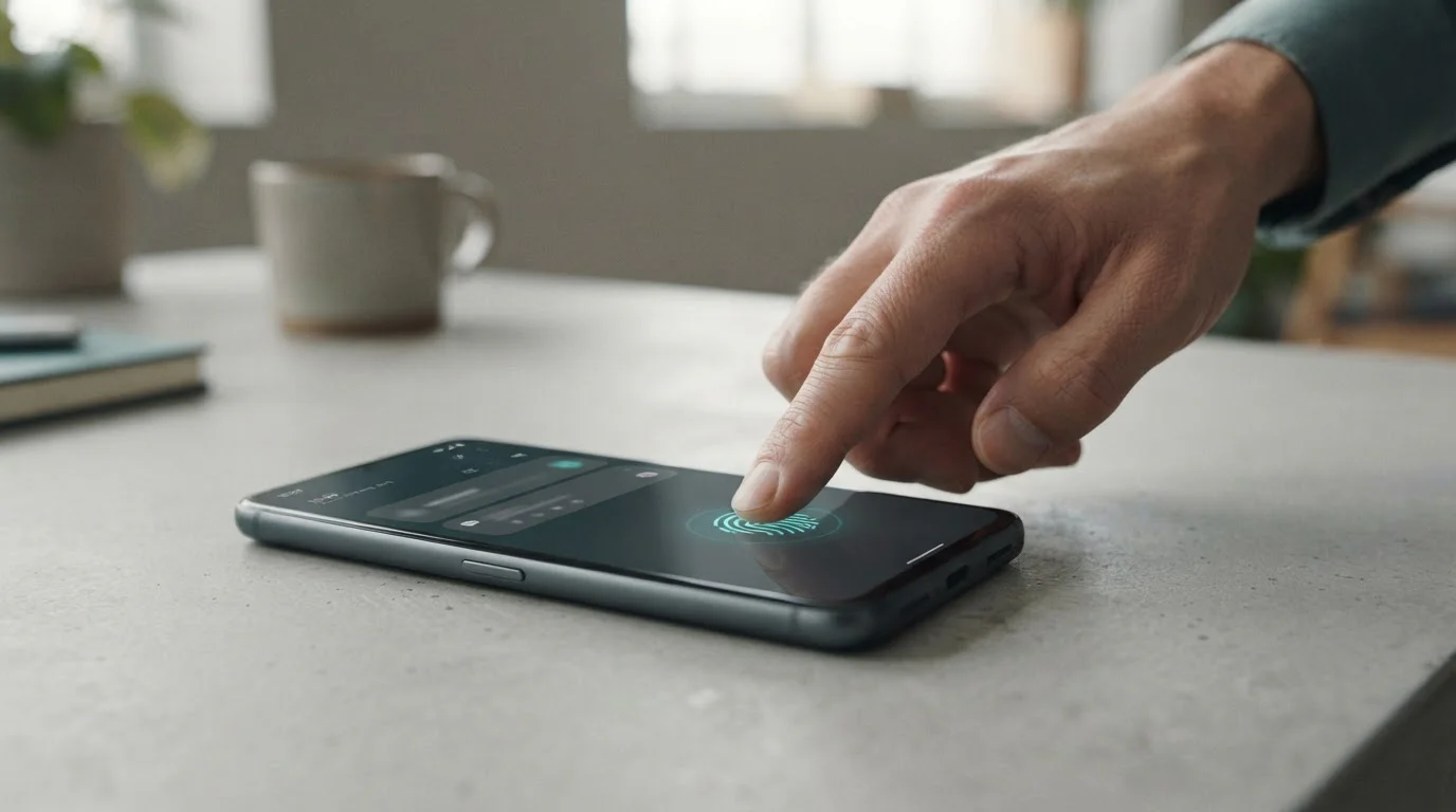Fingerabdruck-Sensor und Push-Benachrichtigung auf Android-Gerät