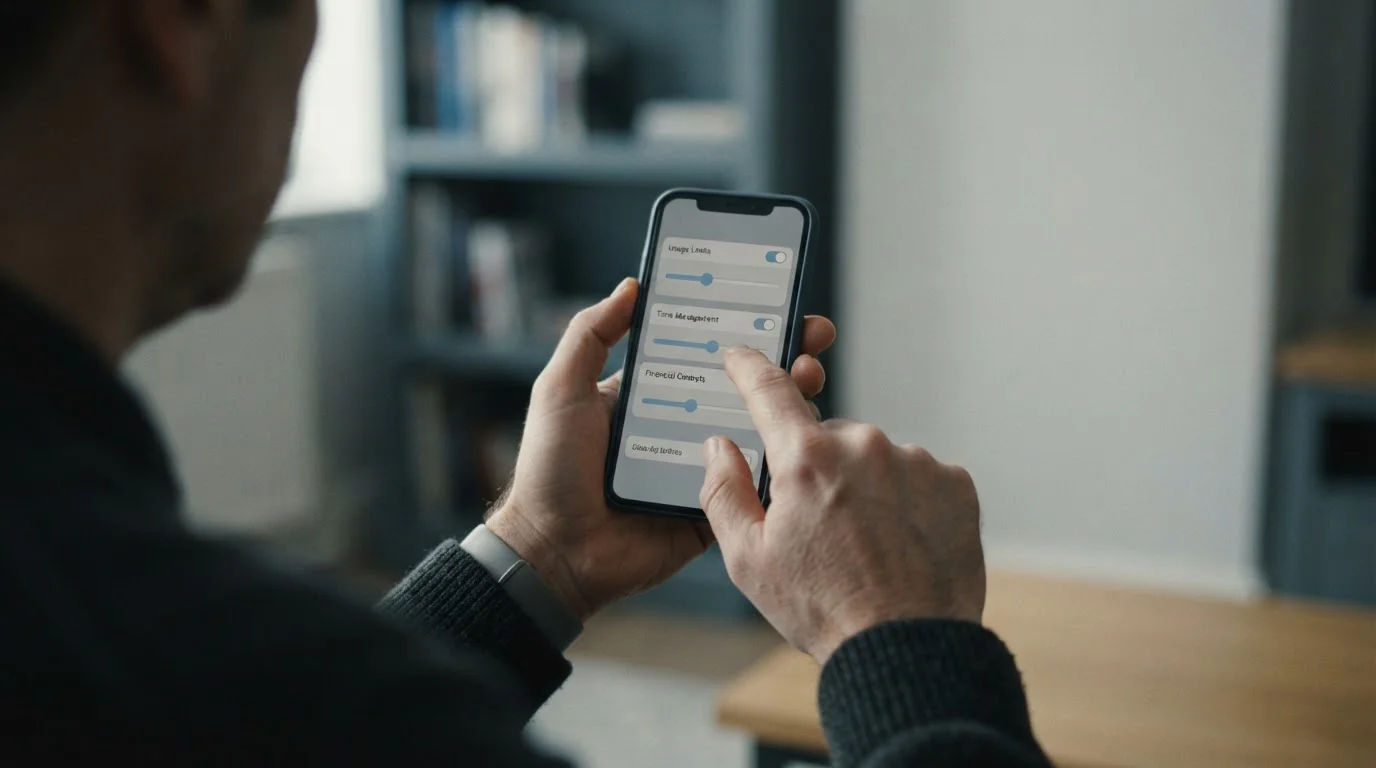 Hand stellt Einzahlungslimit auf Smartphone-App für verantwortungsvolles Wetten ein