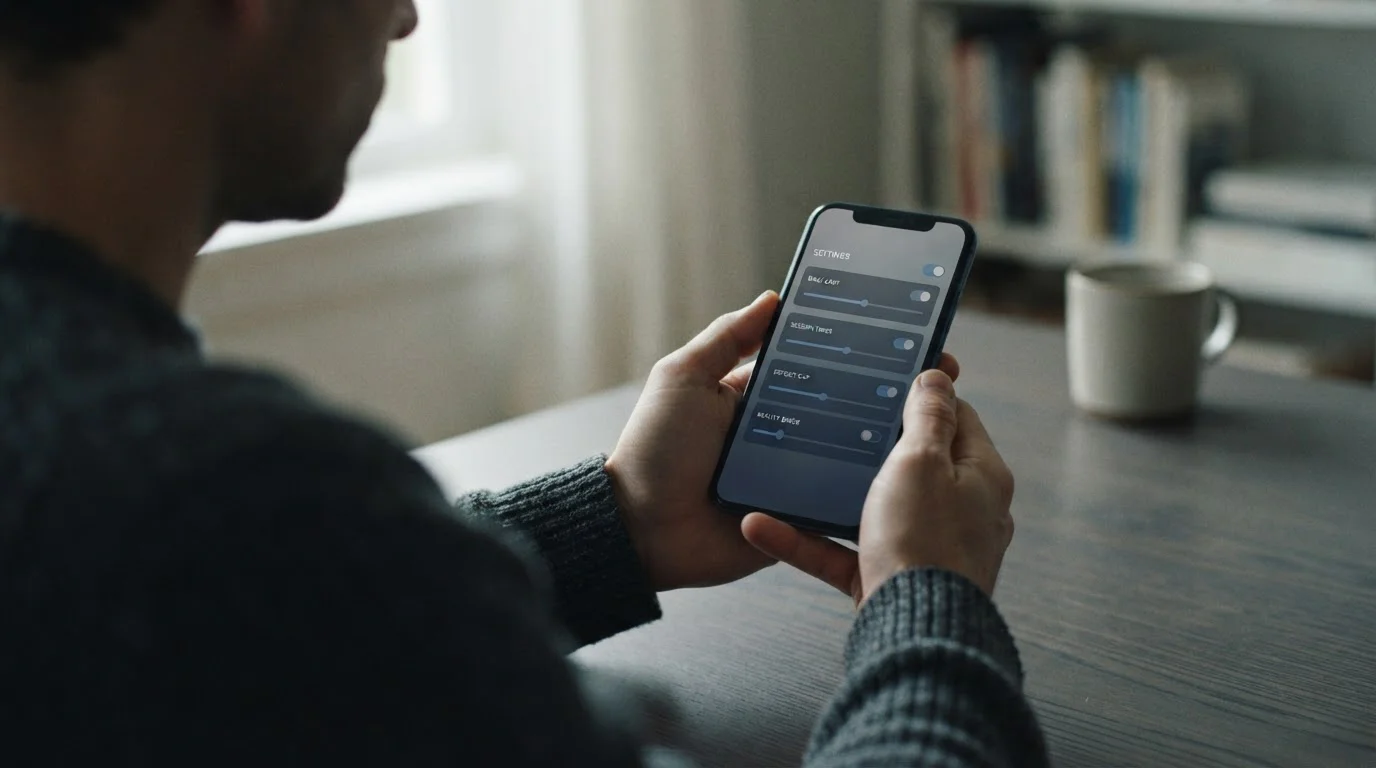 Einstellungsmenü für Limits und Selbstkontrolle in mobiler App