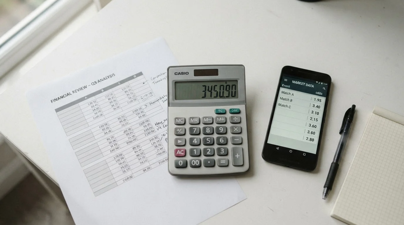 Taschenrechner und Dokument mit Steuerberechnung neben Android-Smartphone